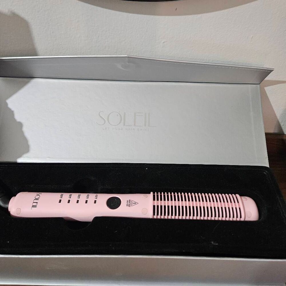 SOLEIL Styling Comb Heat Brush Straightener 450ºF -rose Gold -Model L40HBS-B46